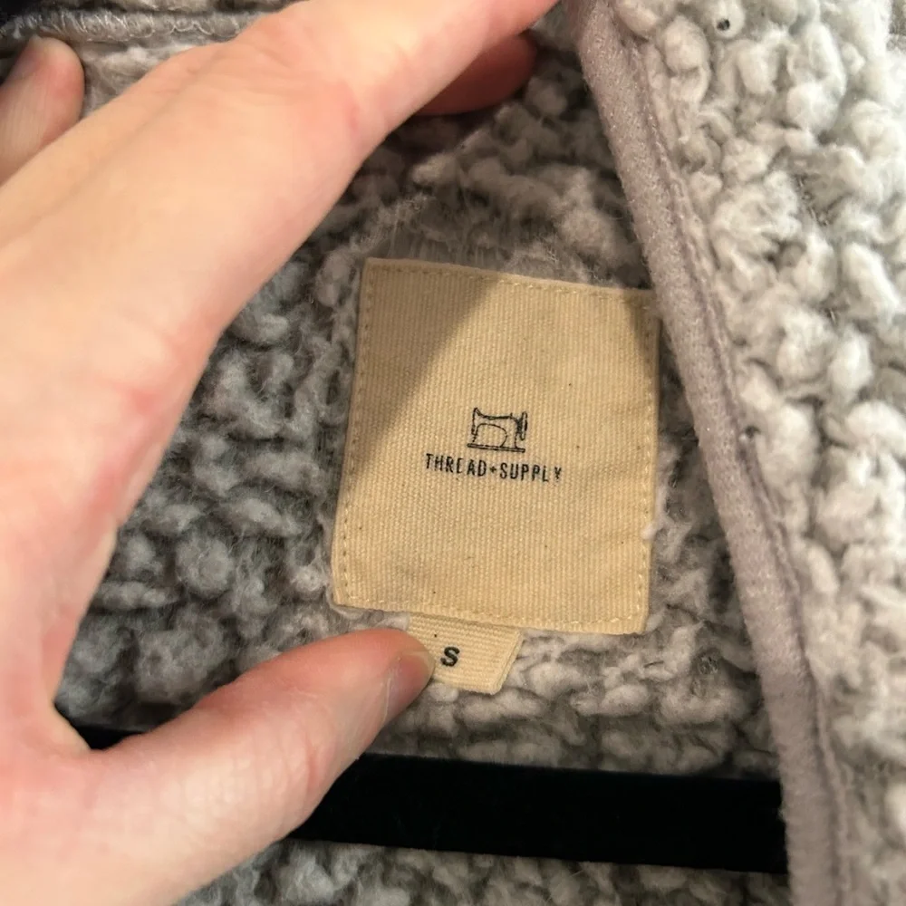 Thread & Supply Light Gray Sherpa Vest - Picture 2 of 4